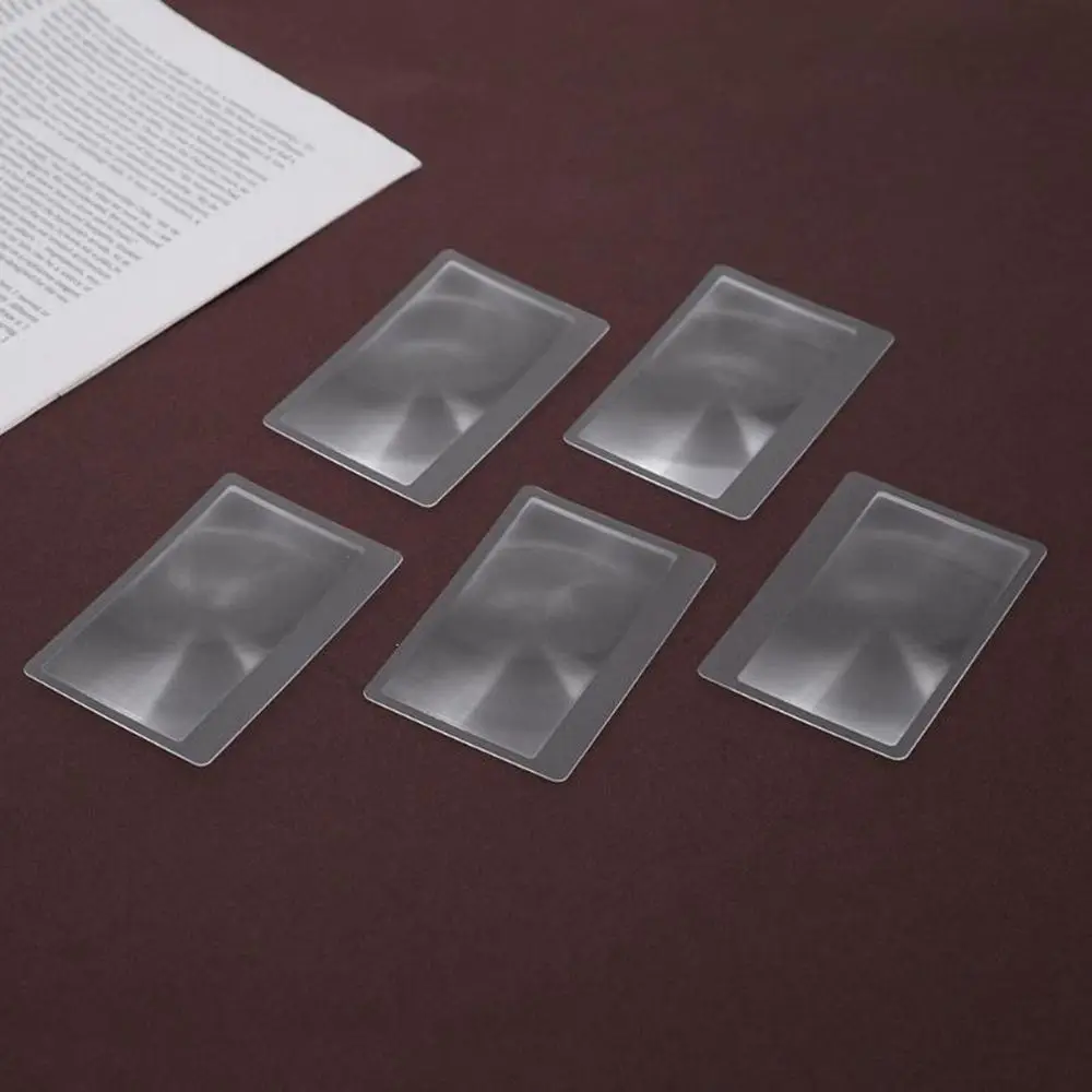 Portable For Reading Newspaper Book Credit Card Shape Transparent Fresnel Lens Loupe Magnifiers Magnifying Glass