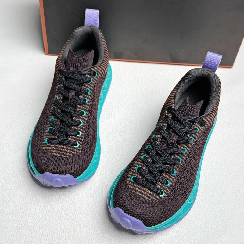 Spring Shoes for Women Chunky Sneakers Breathable Knit Casual Sport Shoes Girl Comfortable Walking Shoes view 3