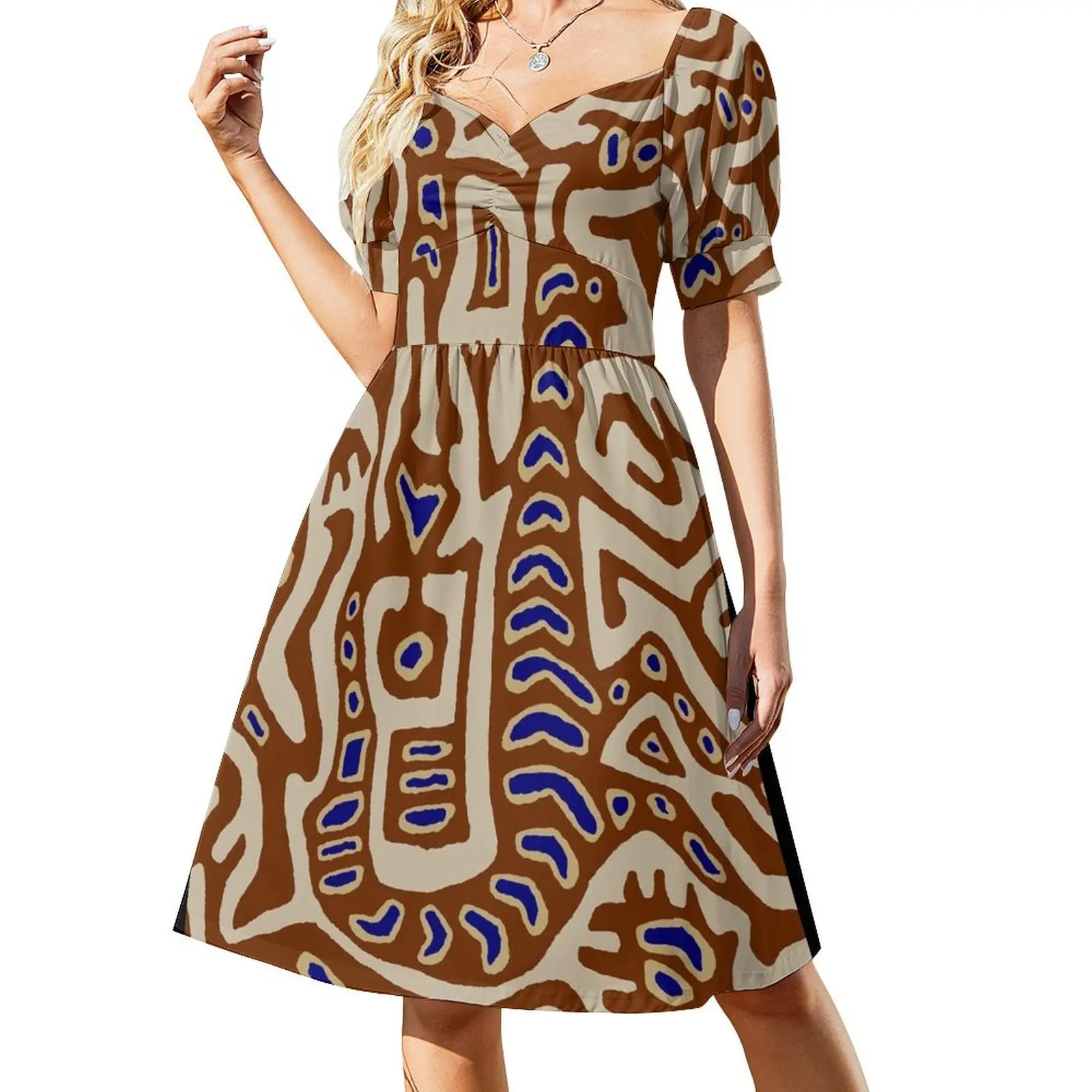 

Shaman Serpent Spirits - San Blas Islands Short-Sleeved Dress dresses for special events evening dresses women