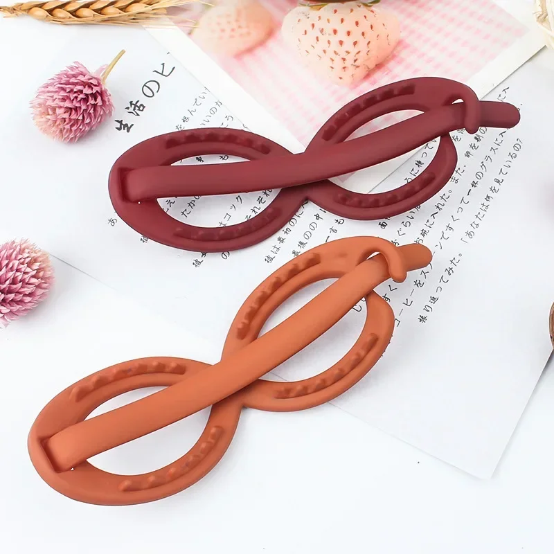 Geléia grande cruz tubarão grampo de cabelo para mulheres, massa frita, plástico, claro, geométrico, elegante garra, caranguejo, grosso, menina, verão