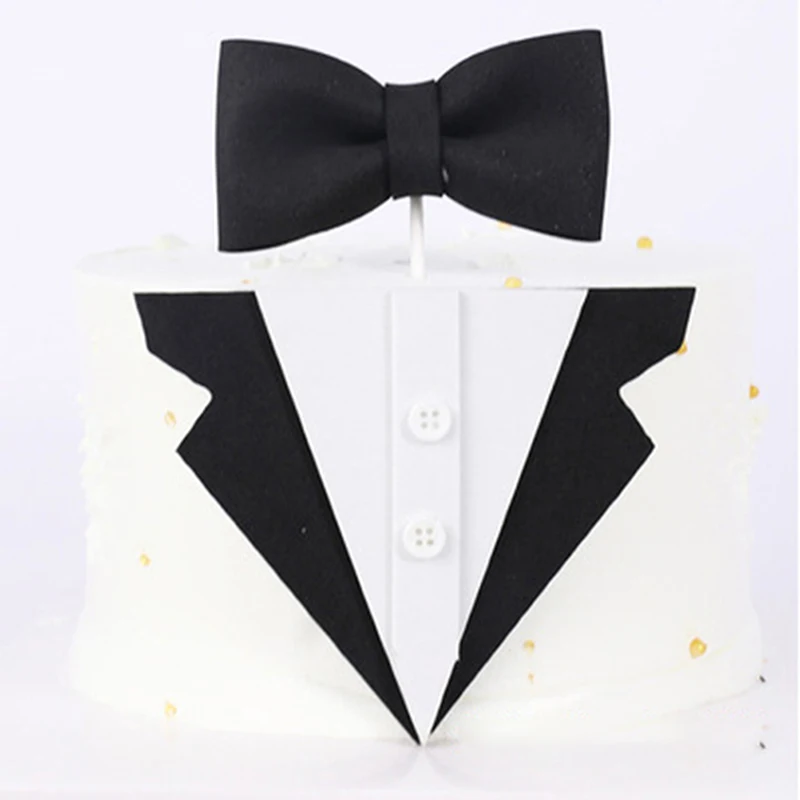 2 Set Bow Tie Suit Happy Fathers Day Cake Topper Happy Birthday Dad Cake Decoration Cake Decorating Tools Party Favors