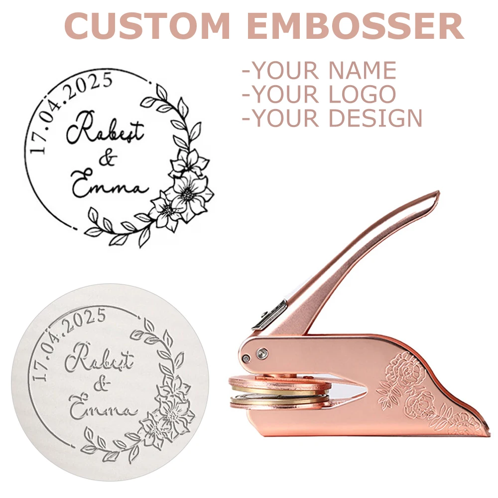 

Пользовательские штампы для тиснения, персонализированная печать для тиснения книг, роза, дизайн, имя, тиснение, штампы для вечерние, приглашение, декор конвертов