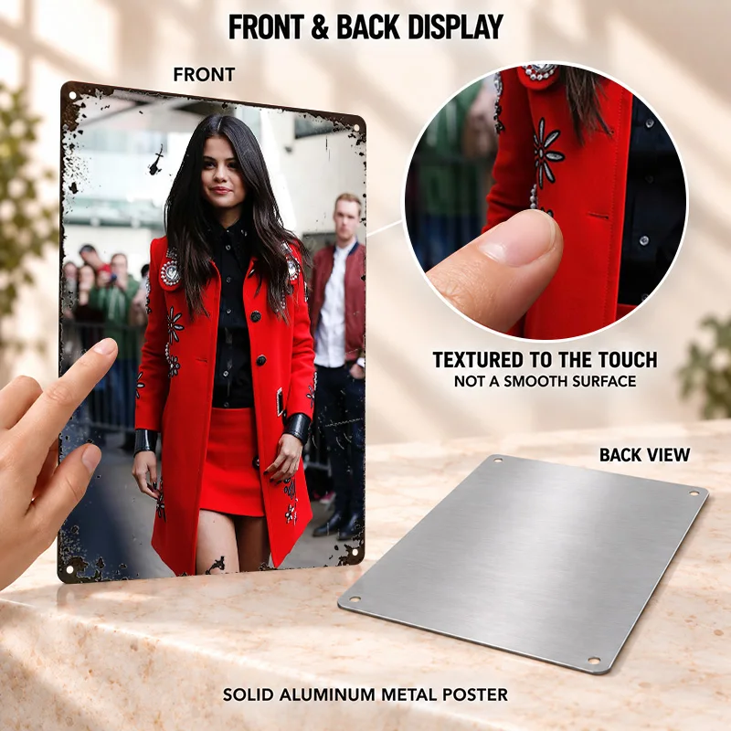 Selena Gomez Aluminum Posters Bold Decorative Graphic Collector Room Wall Art Personalized Metal Sign Singer Birthday Keepsake
