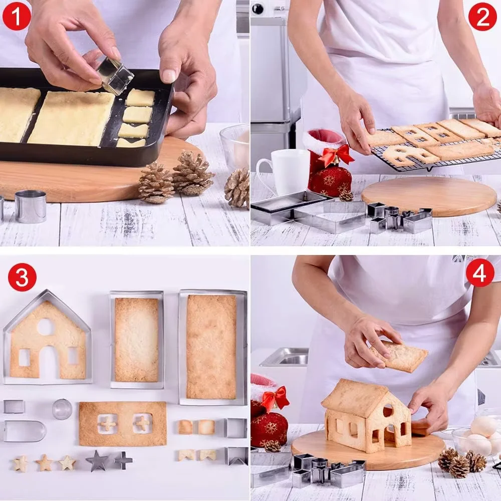 10Pcs 진저브레드 하우스 쿠키 커터 세트 3D 진저 - Cookie Cutter Set 리뷰 및 가격