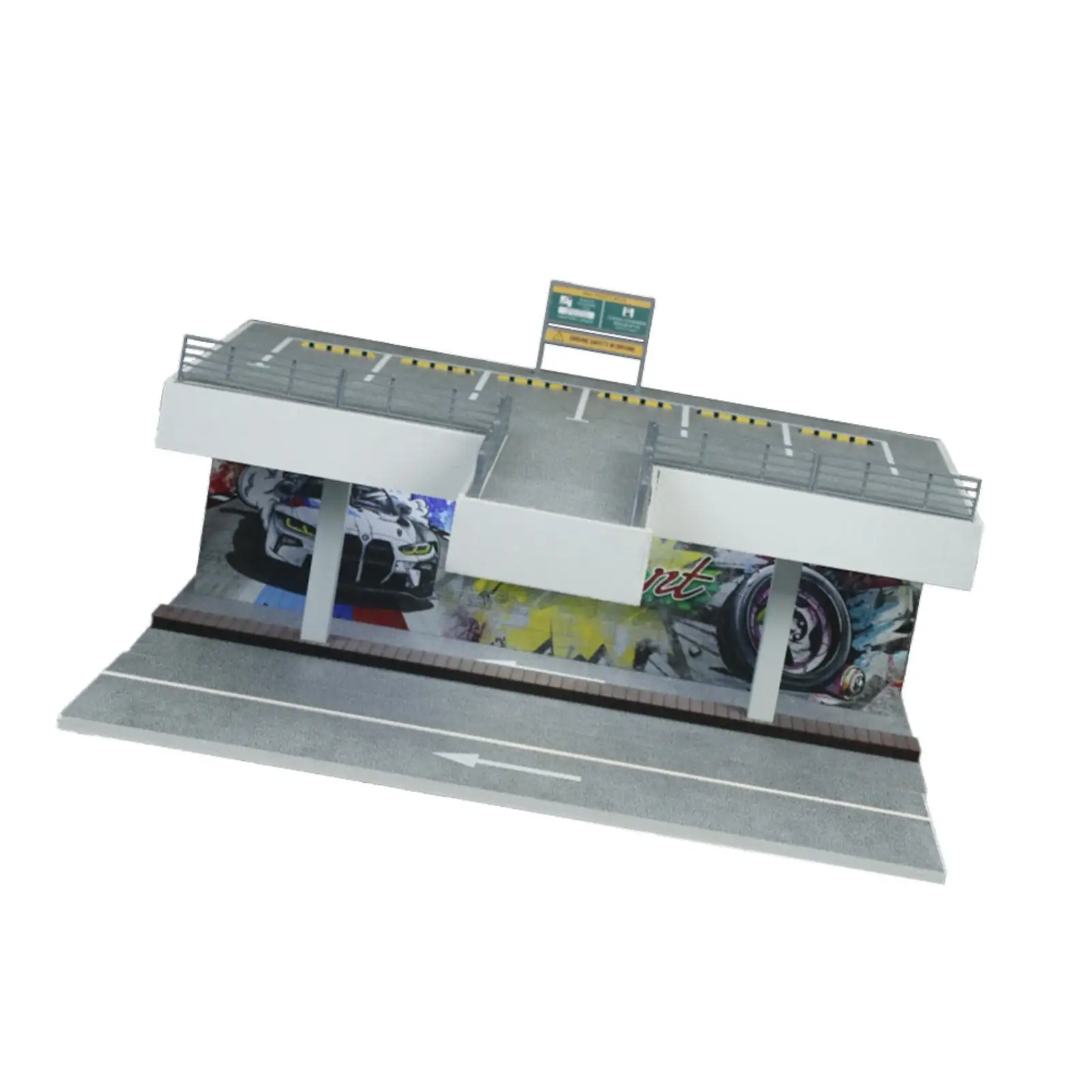 1/64 Double Layer Open Air Parking Lot Model for Model Collectors Sports Car