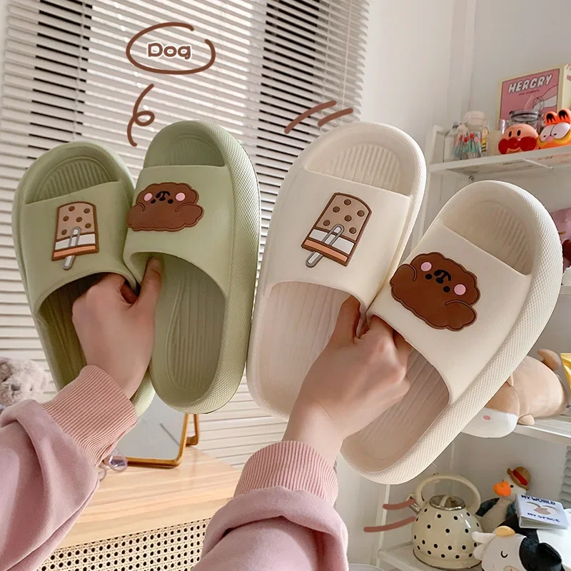 Slippers for women in summer, indoor home, thick soled, home bathroom, antiskid, odor proof, and fecal feeling, cool slippers