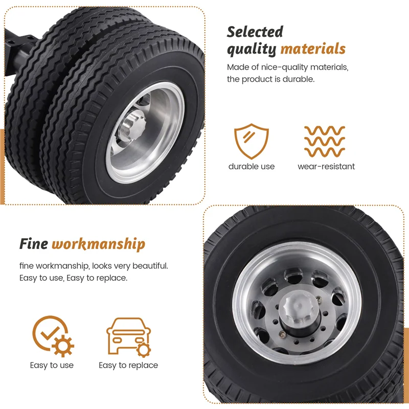 A49K-4 pçs pneu de borracha sem eixo de transmissão de energia para 1/14 Tamiya-RC caminhão carro 770s 3363 fh16 homem diy peças brinquedos