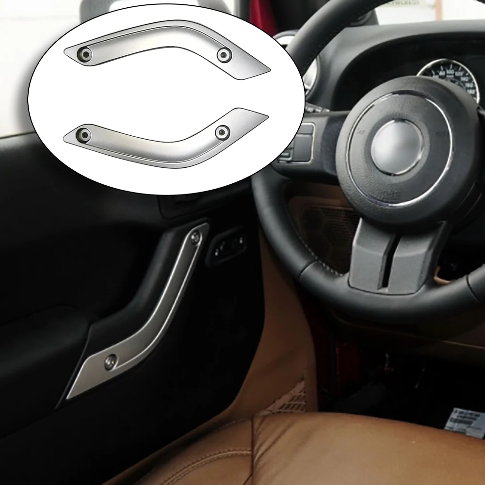 Lantsun J388 Front Door Trim Strip ABS Interior Accessories for Jeep for Wrangler JK07-17, 1pair