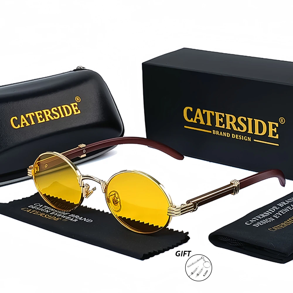 CATERSIDE Neue kleine runde Sonnenbrille mit Sehstärke für Männer und Frauen, individuelle optische Gläser, Retro-Myopie-Brille, für Reisen und den täglichen Gebrauch – Detail 7