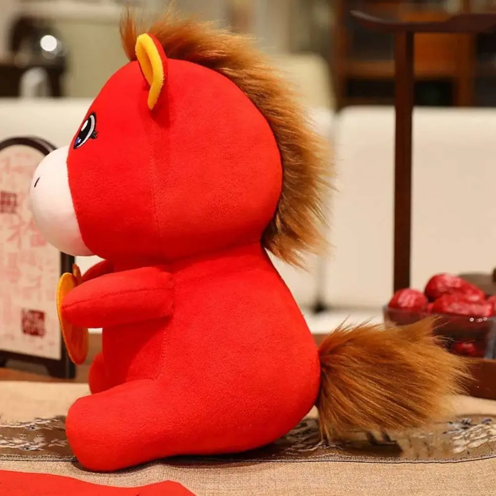 Chinese Mascot Pony Animal 20/30cm Chinese Horse Mascot Cartoon Lucky New Year Blessing Souvenir Festival Decoration