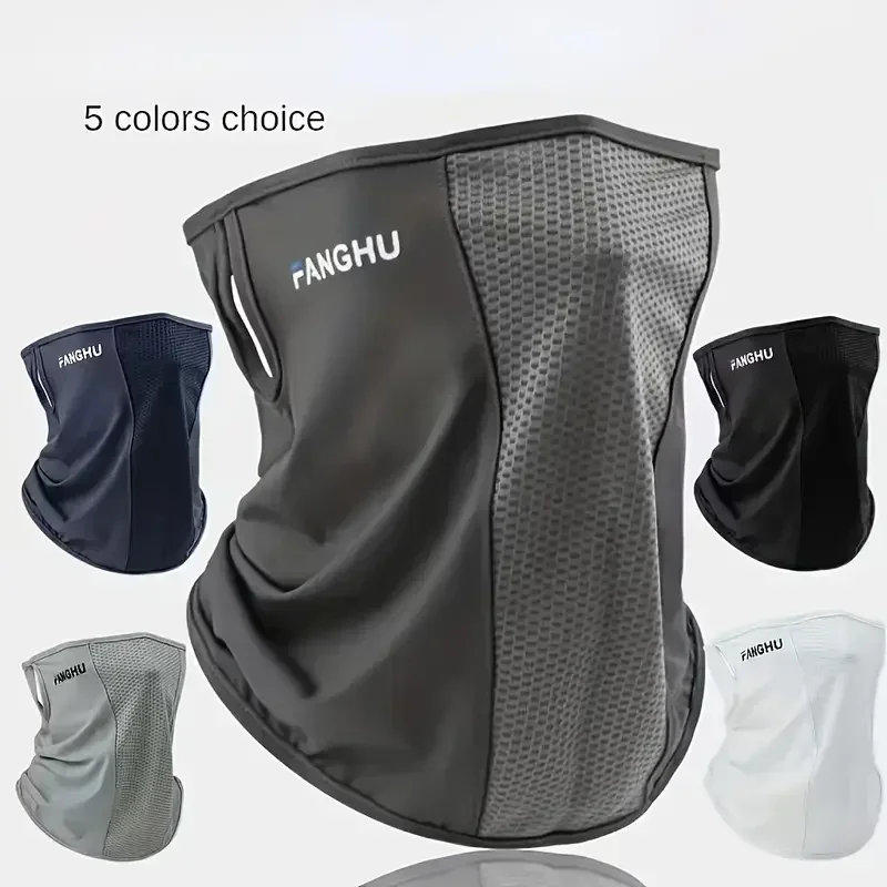 

1 шт., летние велосипедные маски из ледяного шелка, висячие уши, дышащий анти-УФ-шарф для лица, шейный чехол для пешего туризма, солнцезащитный крем, Балаклава