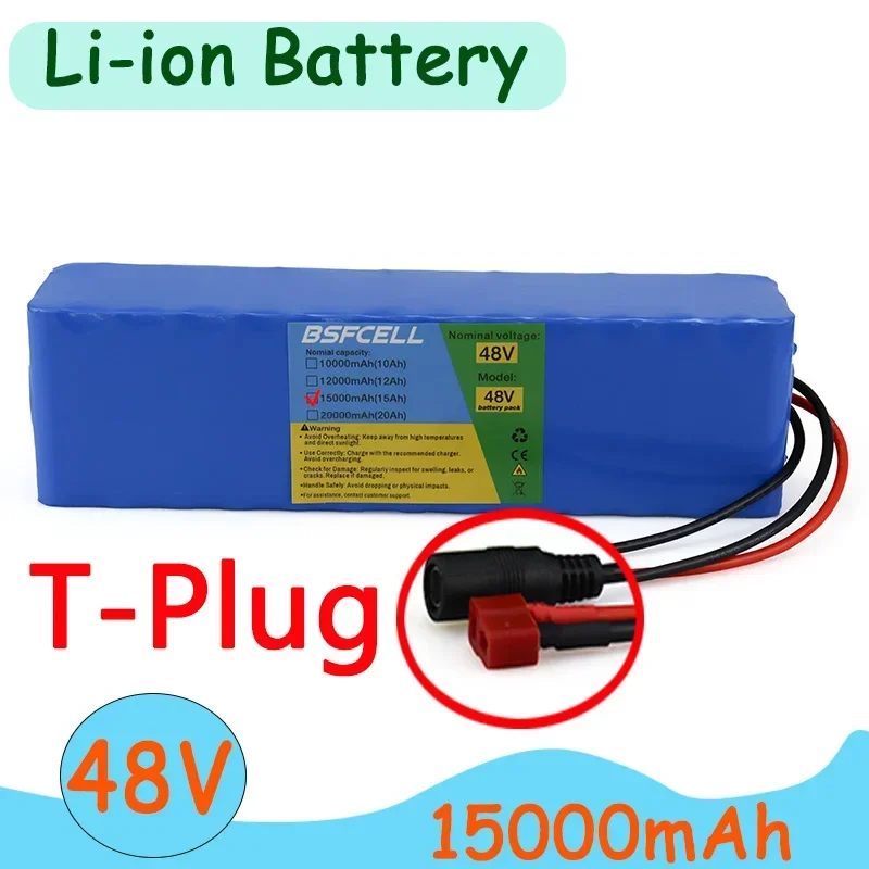Hot Selling 48V E-Bike Battery 15000mAh Li-ion Battery T-Plug Connector ,48V Battery Pack With BMS