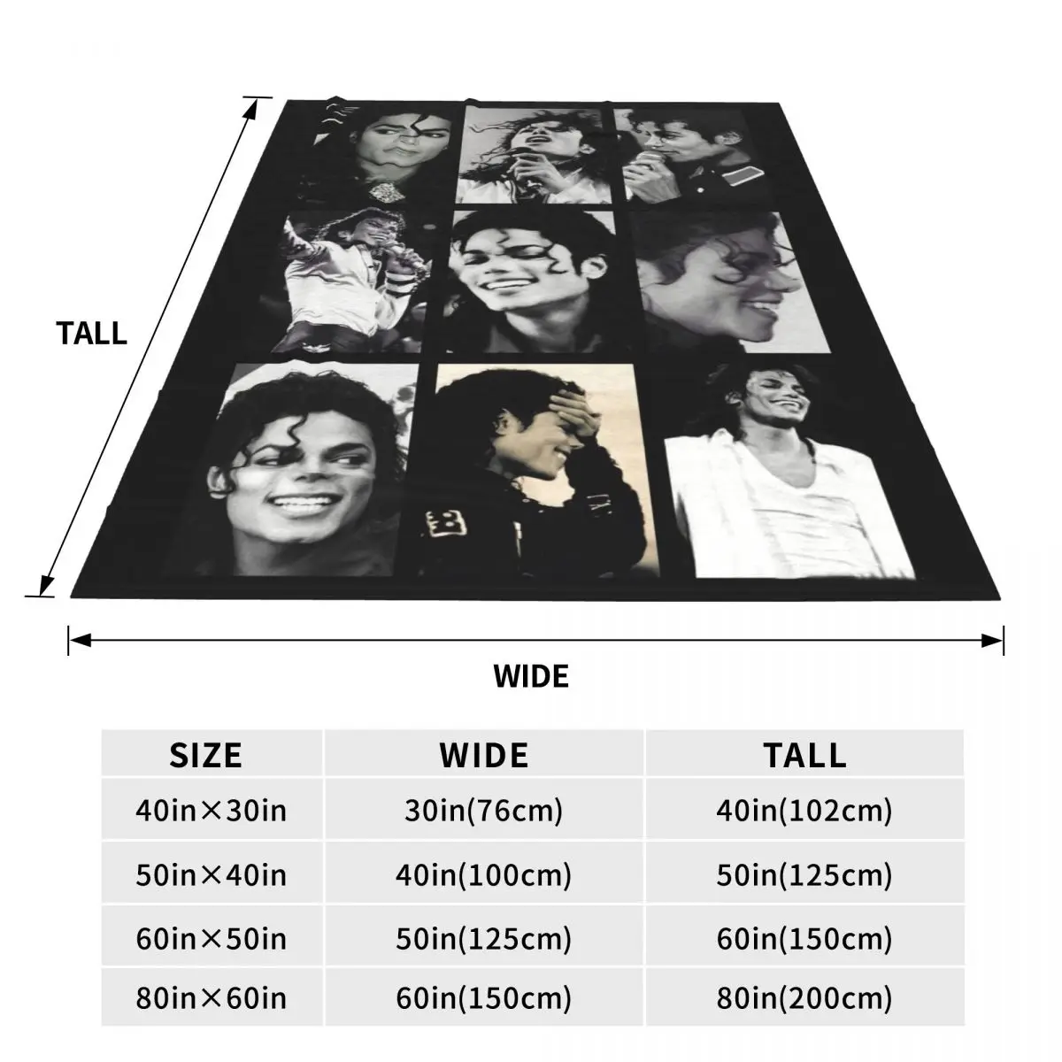 MJ M-Michaels Pop Singer Blanket J-Jacksons Photo Camping Flannel Throw Blanket Warm Soft Couch Chair Sofa Bed Bedspread Gift