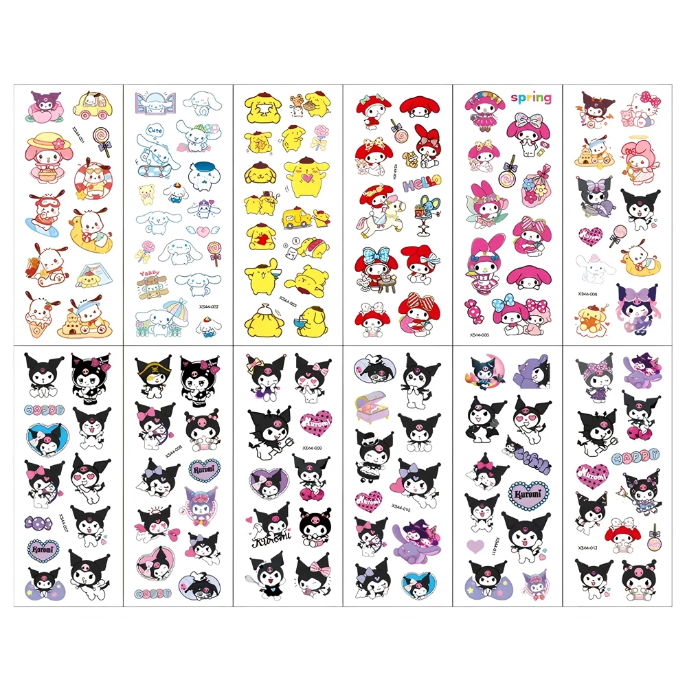 12 個かわいいサンリオバブルステッカーかわいい女の子子供漫画装飾デカールクロミマイメロディ 3D ふっくらバルクステッカーおもちゃギフト