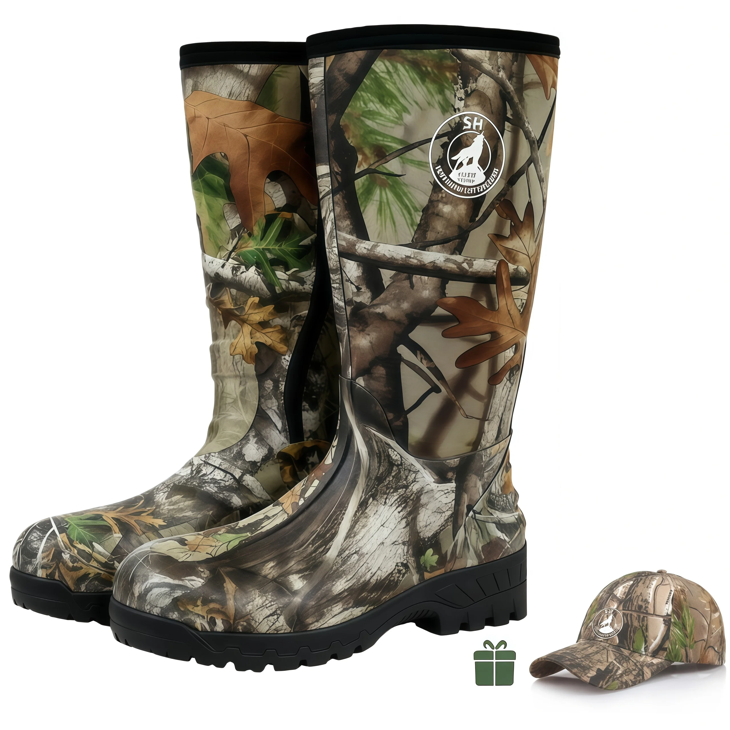 

Backyard Utility Boots, Waterproof Ultra-Light Camo Rubber Boots, Non-Slip Slip-On Garden & Outdoor Shoes