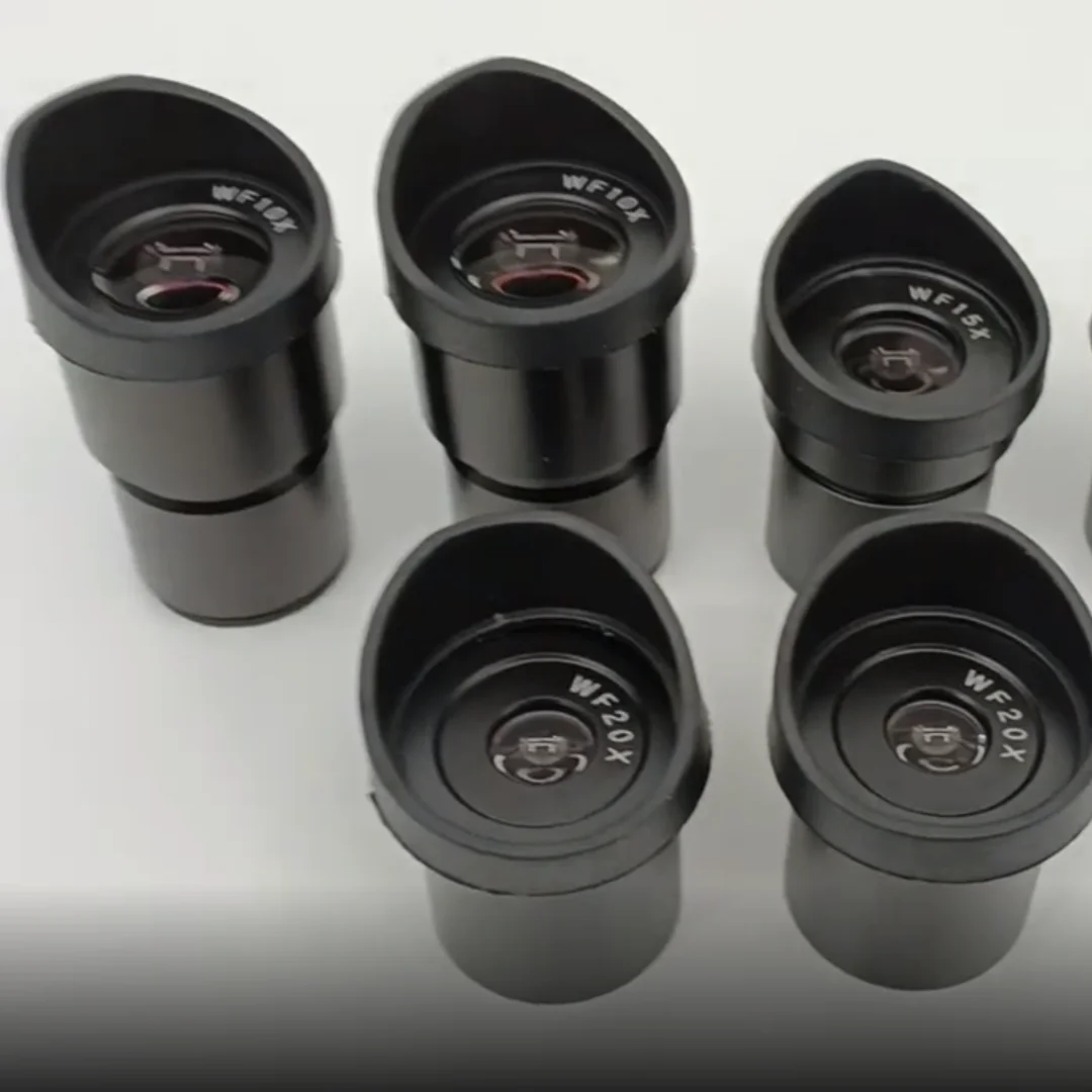 1PC WF5X 10X 15X 20X Stereo Microscope Wide‑Angle Eyepiece 30mm Standard Mount Ocular Lens Micrometer Reticle Optional