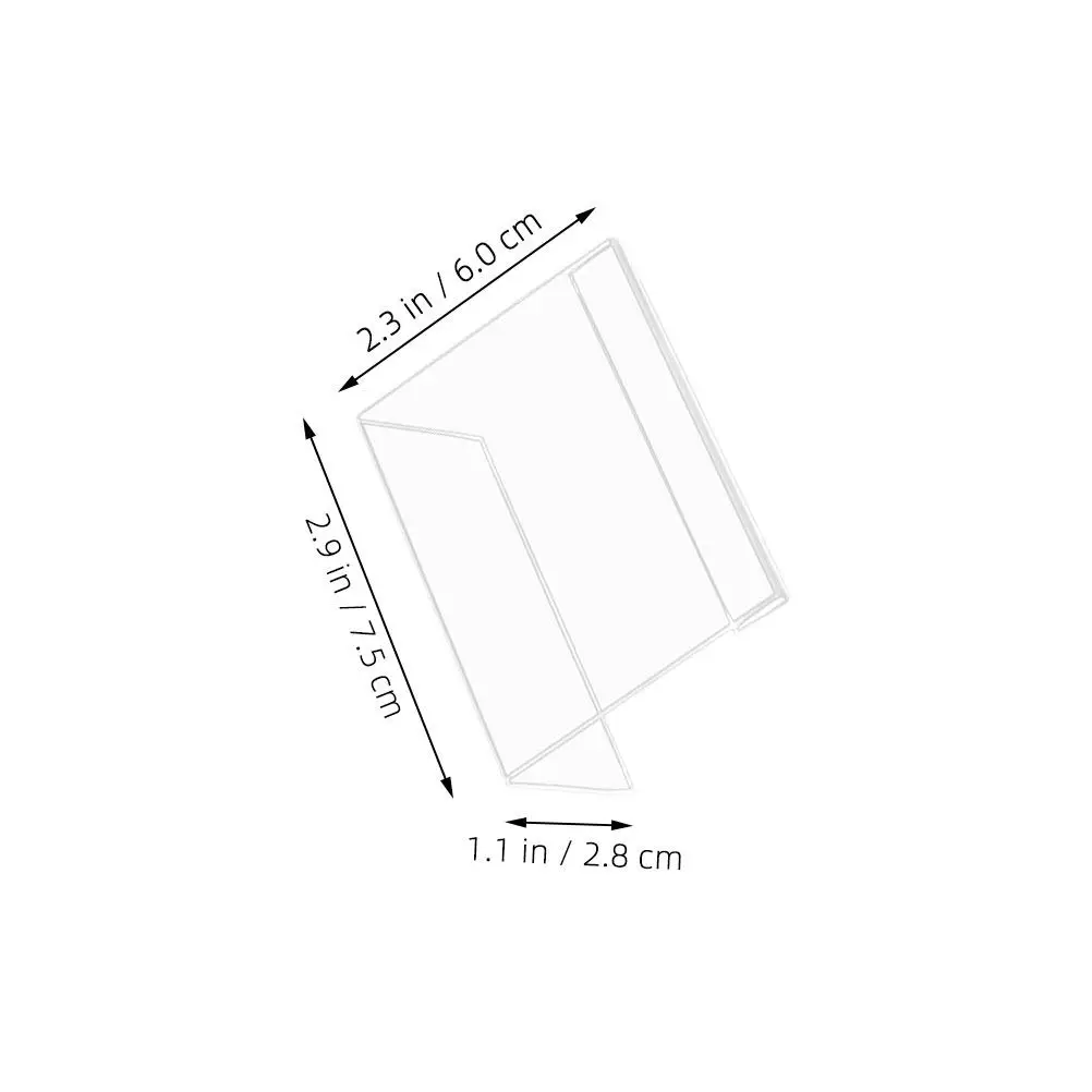 30Pcs Acrylic Price Label Holders Transparent L-Shaped Counter Sign Display Stands Retail Merchandise Price Tag Display