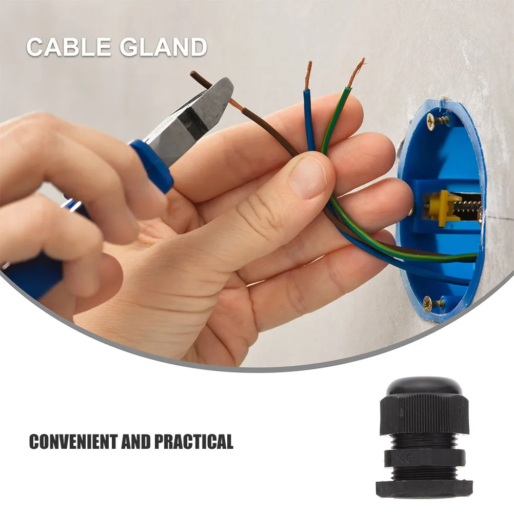 

20 Pcs NPT Waterproof Cable Gl s Strain Relief Cord Connectors Black Small Electrical Adapters Protector Joint Parts
