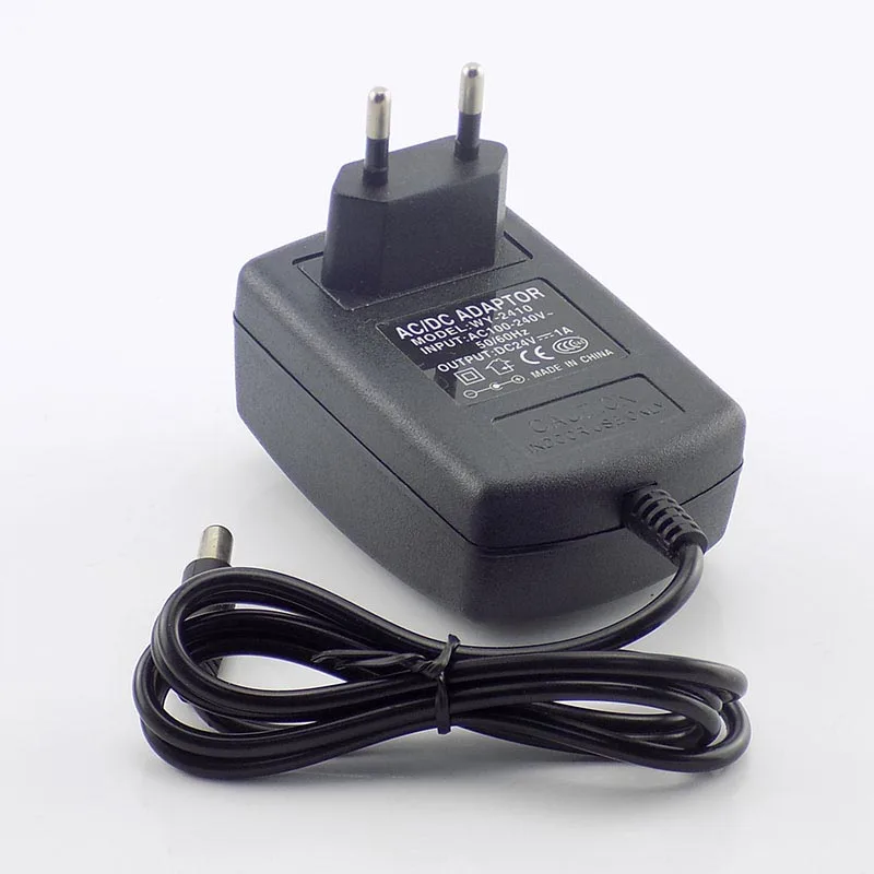 AC 100V-240V DC 24V 1A Power Adaptor Converter CCTV Camera TV Charger Switch For LED Strip Light 5.5mm*2.1mm US EU Plug