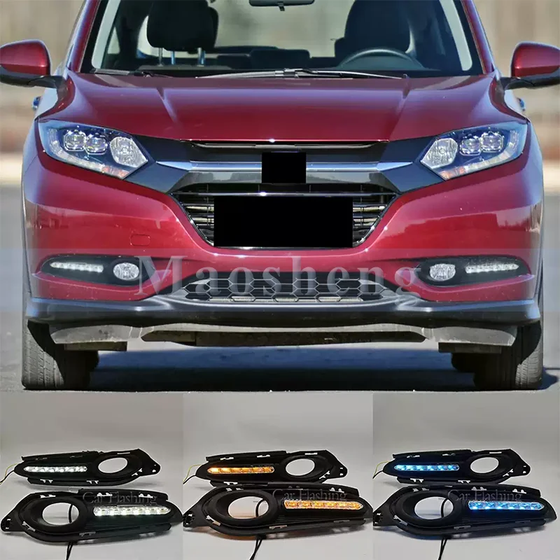 1 Pair Front Bumper Daytime Running Light Day Light For Honda HRV 2015-2018 Daytime Running Lamp Driving FogLamp