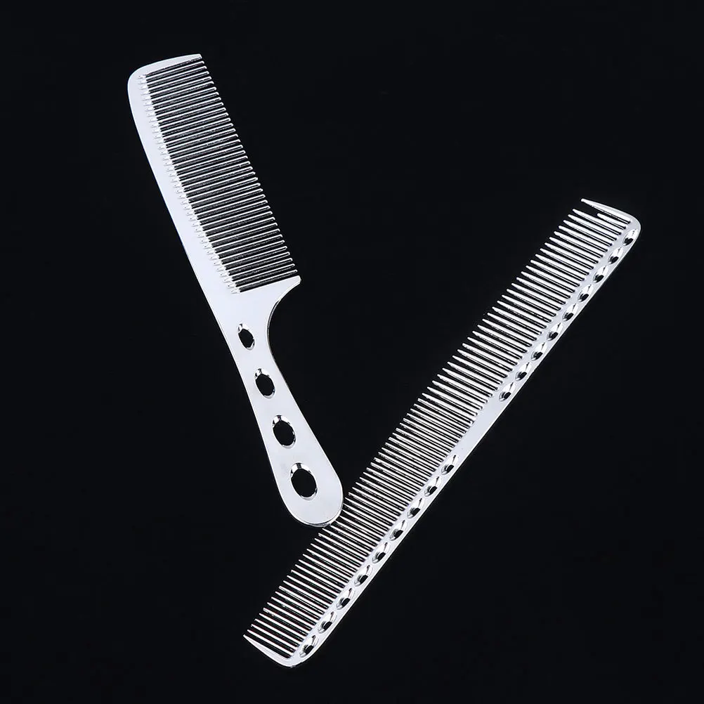 

2pcs Barber For Hair Salon Anti-Static Scalp Massage Durable Steel Comb Portable Smooth Hair Styling Tool Hairdressing Comb