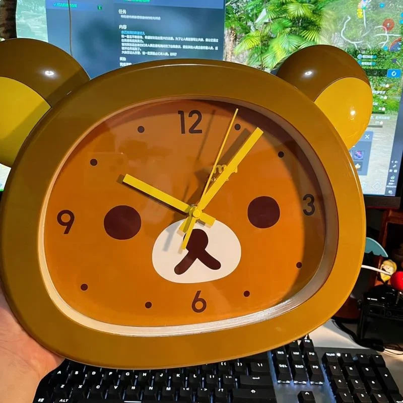 

Rilakkuma мультяшные настенные часы креативный модный бесшумный нетикающий декор для гостиной спальни Kawaii украшение дома подарок