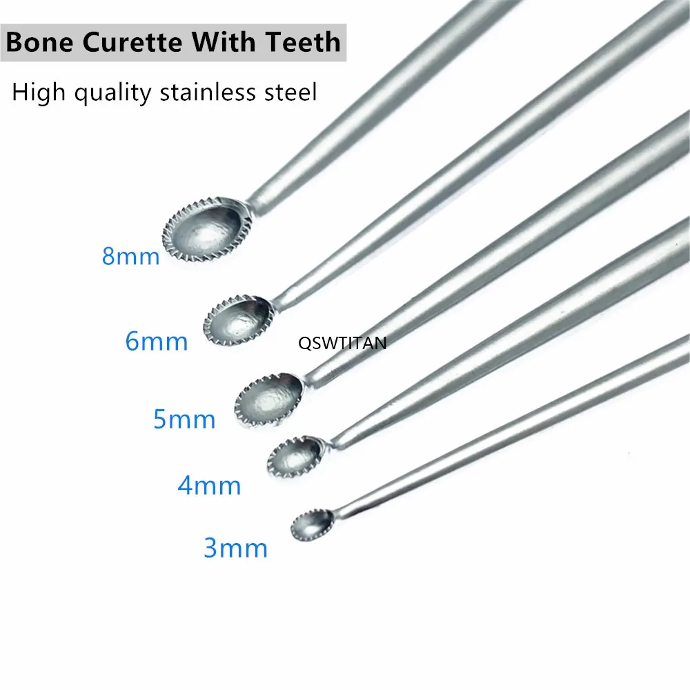 Imagem -03 - Ortopedia Curette com Dentes de Osso Colher Ortopedia Instrumentos Cirúrgicos Aço Inoxidável