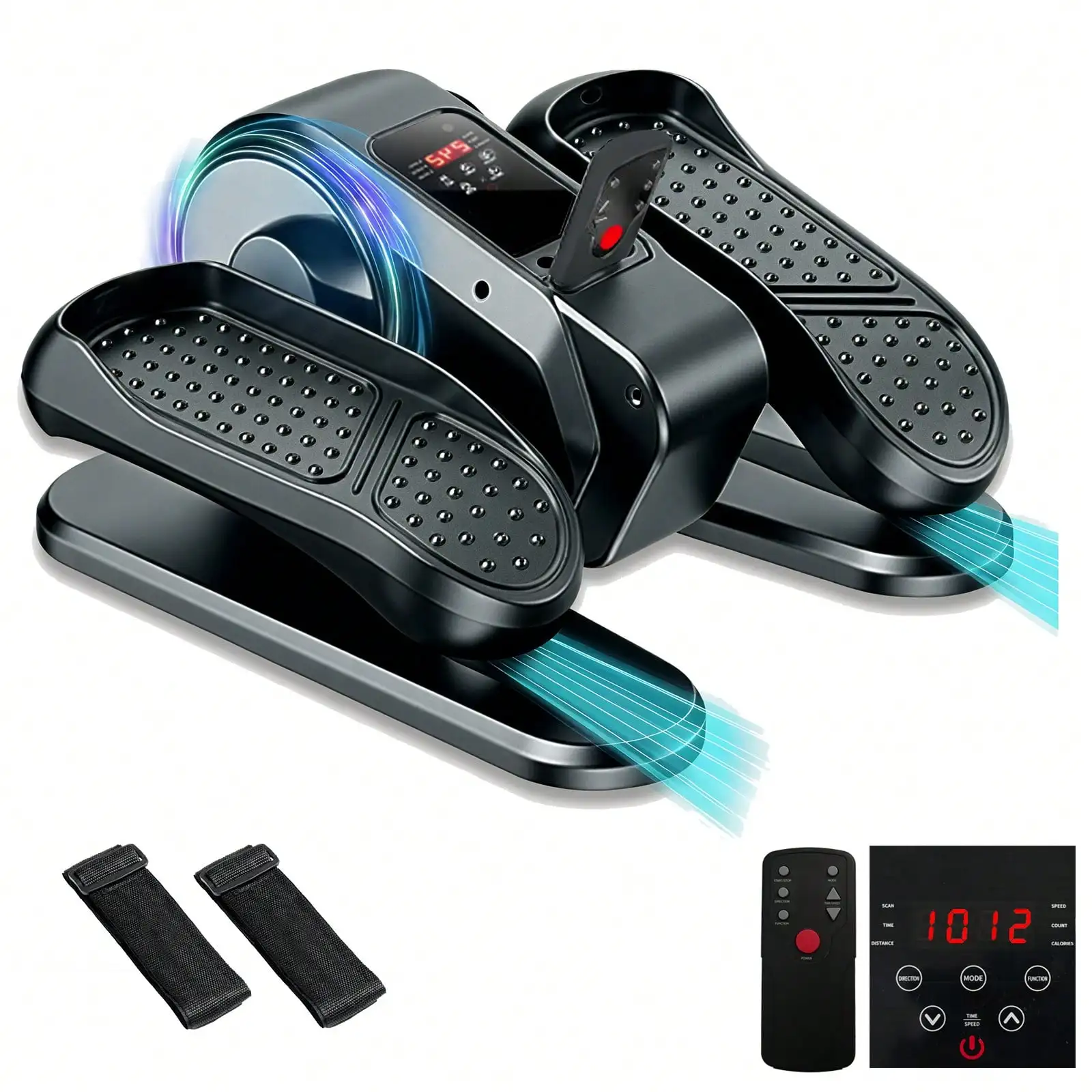 Under Desk Elliptical Machine Leg Exerciser While Sitting For Seniors Fully Assembled, Portable & Quiet Electric Seated Pedal Exerciser With 12 Adjustable Speed&Remote Control Exercise Machine
