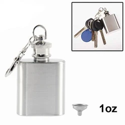 LMETJMA 1oz Portable Mini Stainless Steel Liquor Hip Flask for Alcohol Bottle Travel Whiskey Bottle Mug Flask PY0022