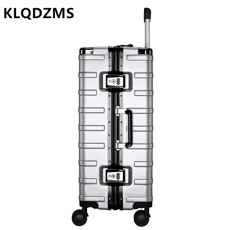 KLQDZMS equipaje de alta calidad ABS + caja de embarque de PC 20 "24 pulgadas cubierta de carrito con marco de aluminio maleta de cabina de negocios para hombres