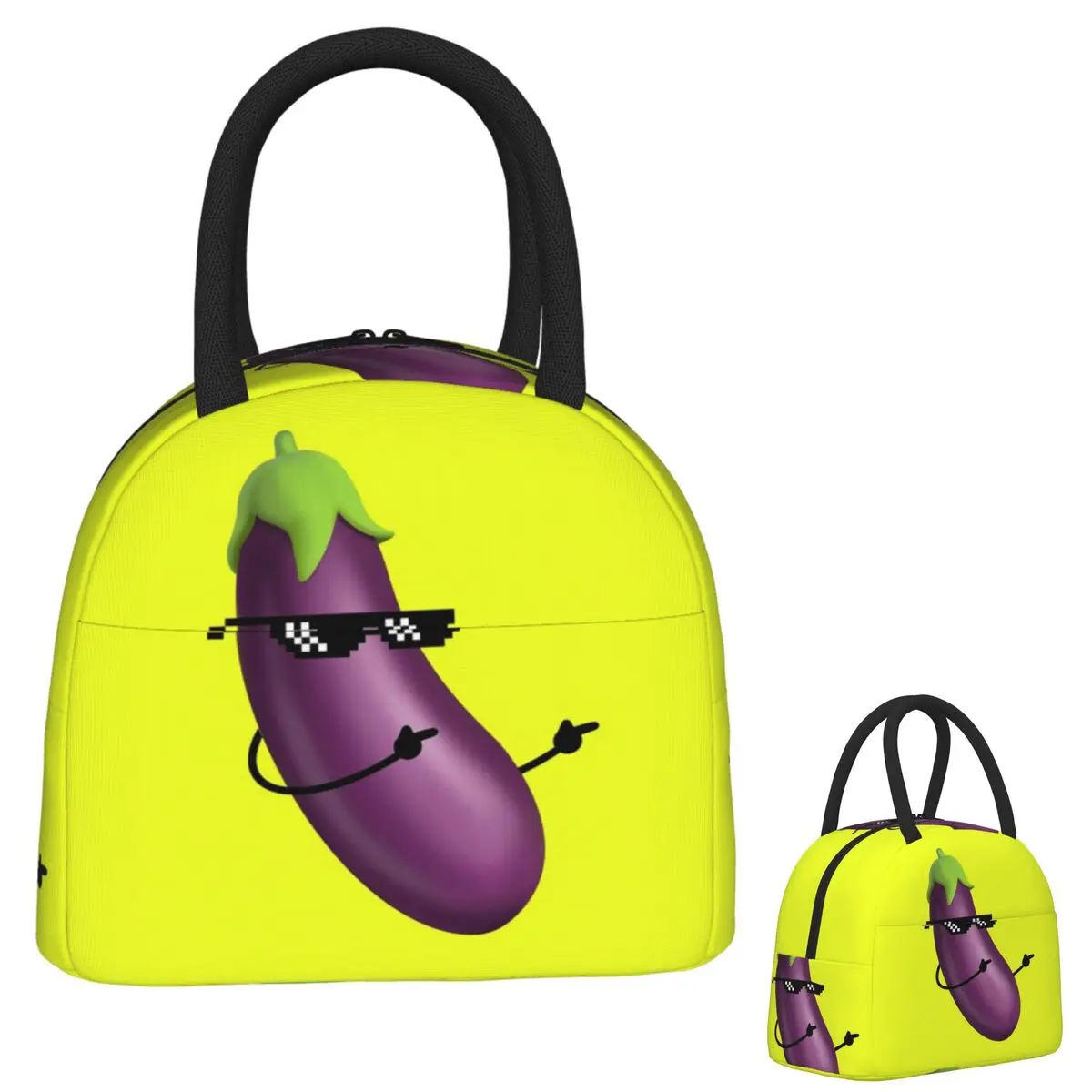 

Thug Life Eggplant Insulated Lunch Bag for Women Kids Portable Food Boxes Thermal Lunch Box Tote