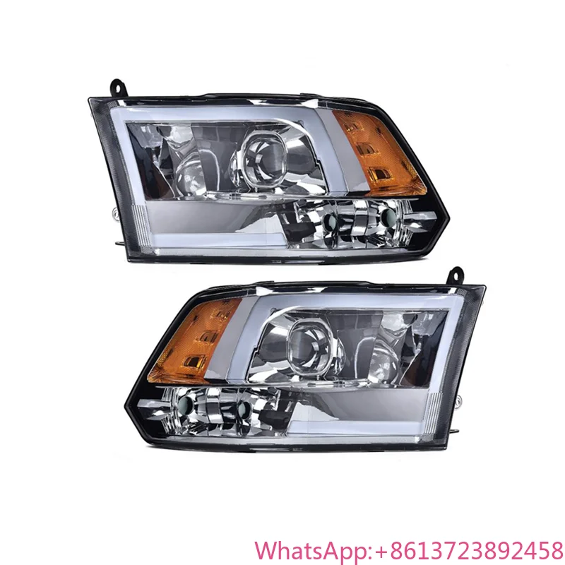 

02HLA3715BSM Smoky Lens Chrome Housing Amber Reflector Headlight for Dodge Ram 1500 2009-2012