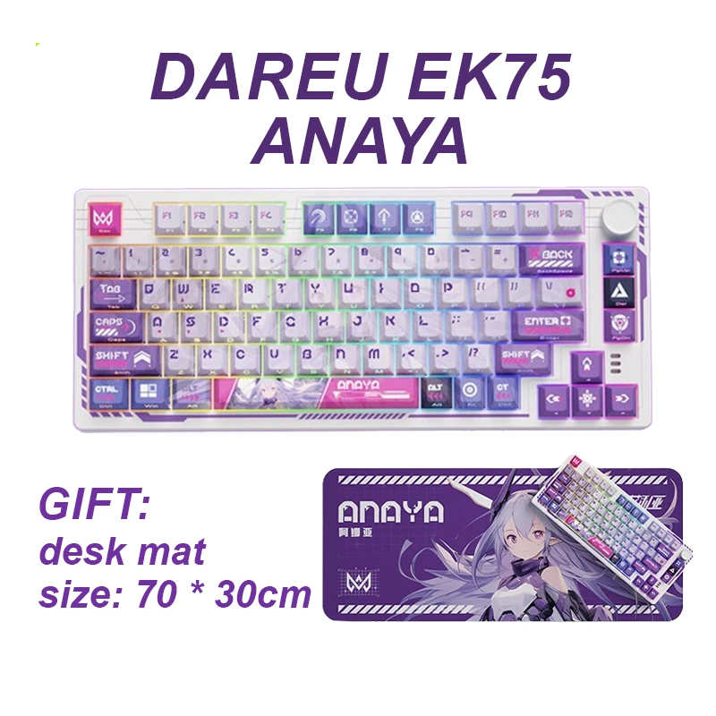 

Dareu Ek75 Anaya Elia Mechanical Keyboard 3 Mode Wired 2.4g Wireless Bluetooth Gasket Hot Swap 75% 80keys Rgb Pbt Gamer Keyboard