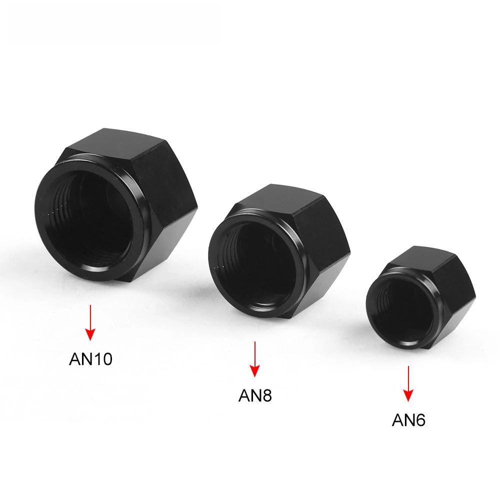 

Aluminum AN6 AN8 AN10 Adapter Female Flare End Cap Plug Tube Nut 6-AN 8-AN 10-AN Fitting 1PCS