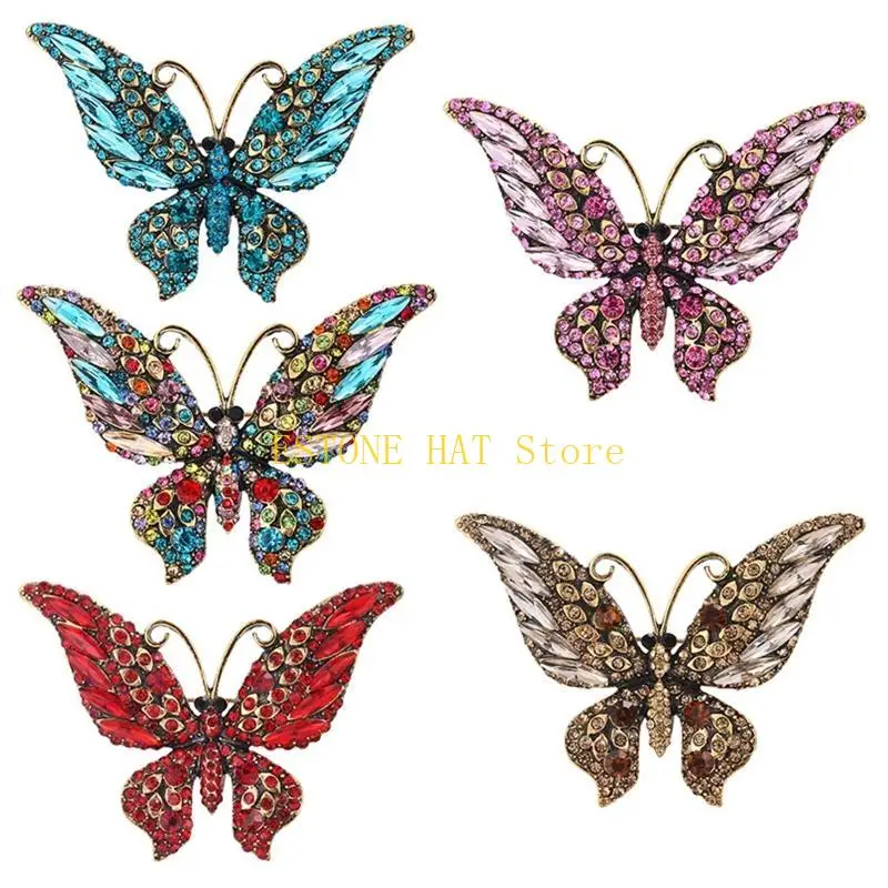 49MF Luxury Rhinestones Brooch Crystal for Butterfly Brooch Animal Cors