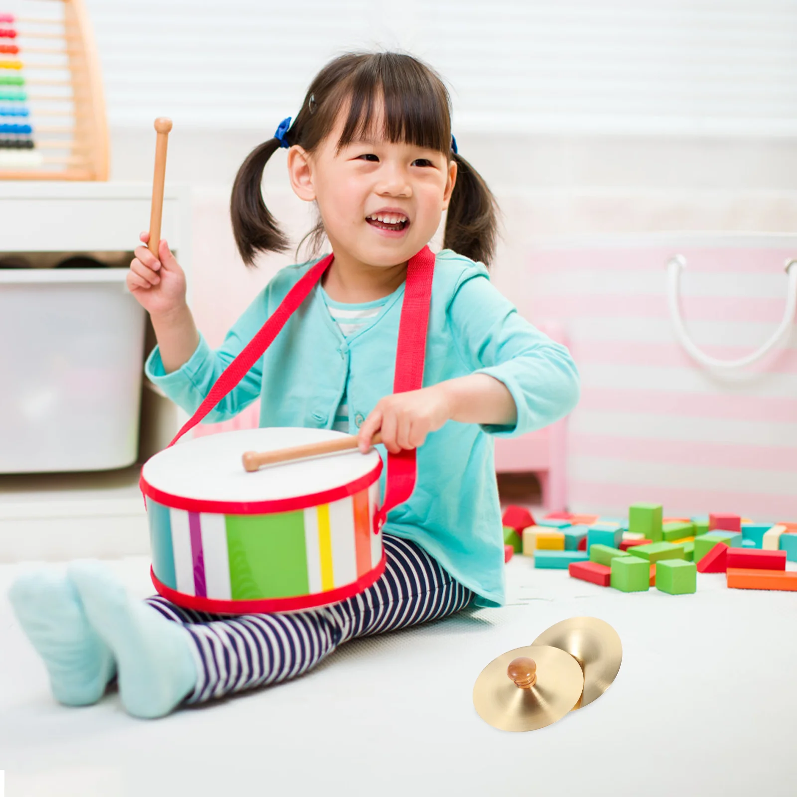 2 Pcs Mute Copper Cymbal Child Baby Musical Instruments Hand Cymbals Kids Belly Dancing