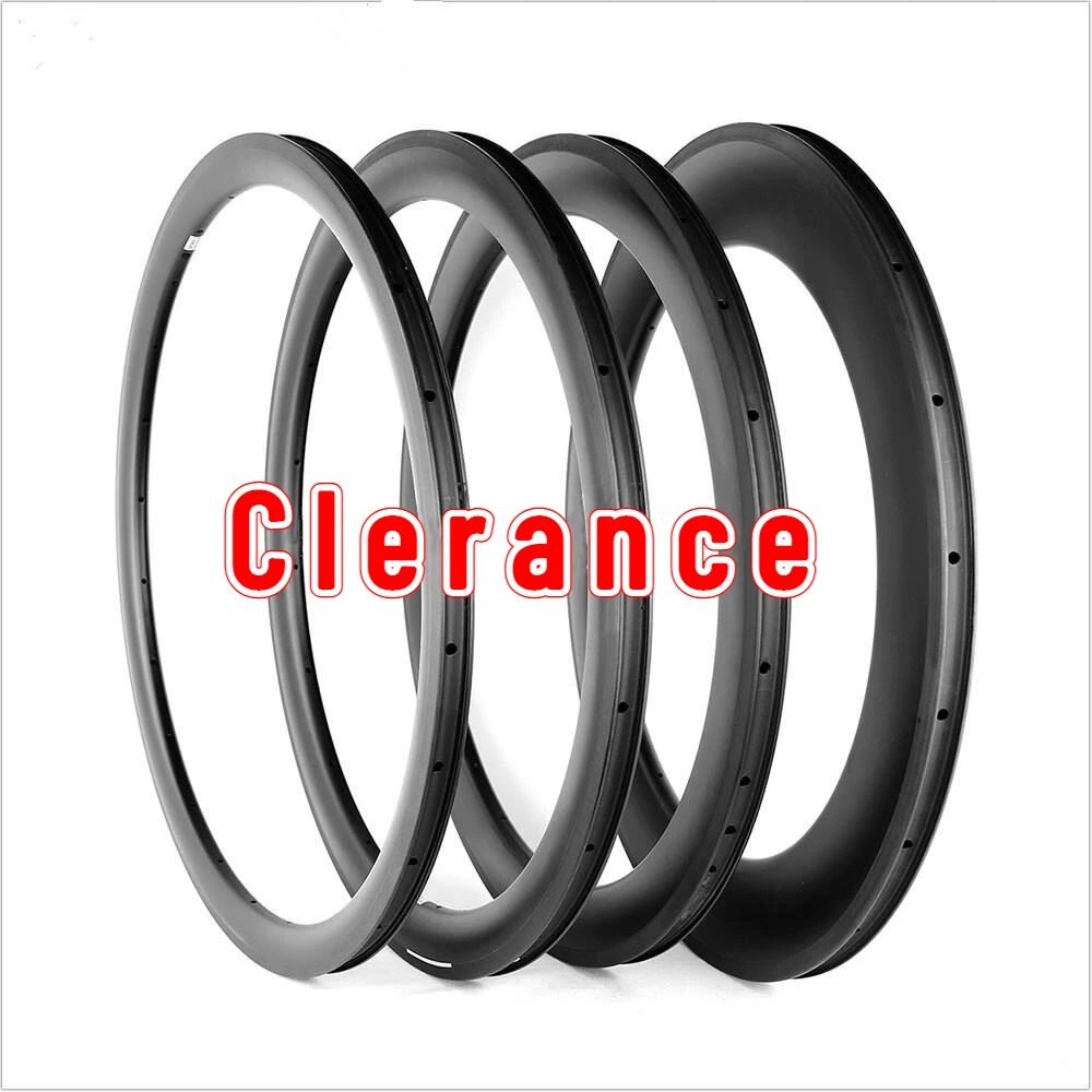 Clearance Road Bicyce Carbon Rim 30/35/38/45/50/55/60/88mm Clincher Tubeless Tubeless For Cycle Carbon Fiber Road Bicycle Rims