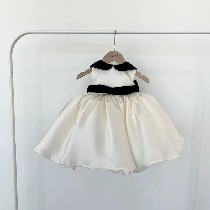 

Light Champagne Fresh Princess Girls' Dress Daily Children's Wear Clothes Kids birthday Party holiday Banquet Festival Eid Dress