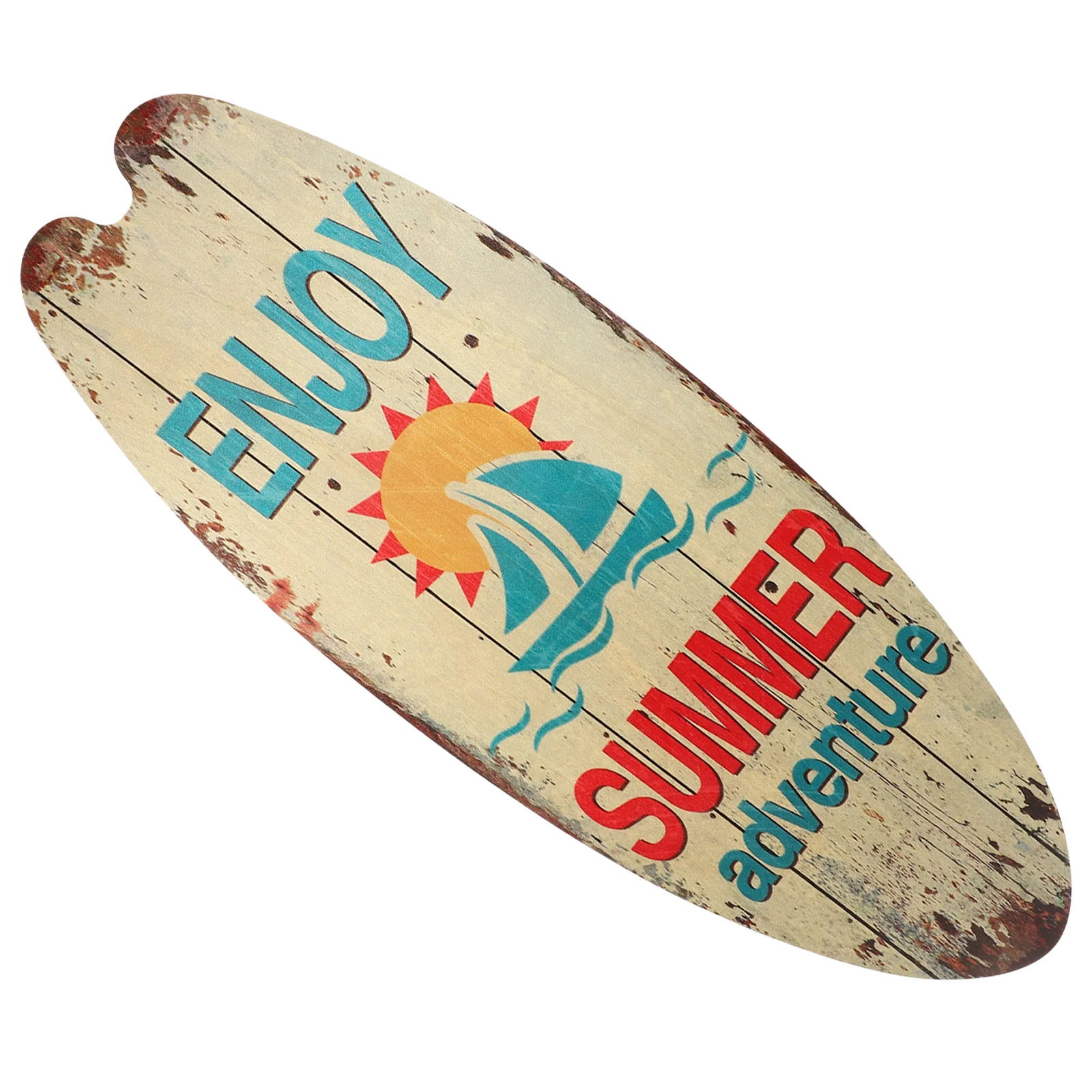 Surfboard Sign Wall Decor Plaque Decoration Beach Wooden Hanging Signs Nautical Farmhouse Summer Board Coastal Party Bar Outdoor