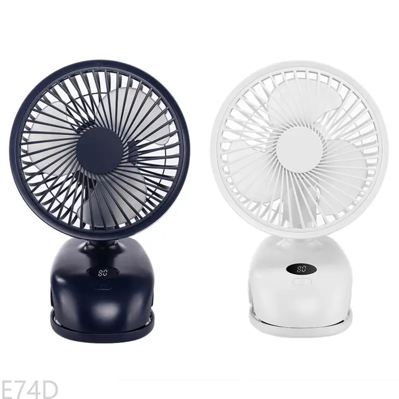مقطع E74D على مروحة مروحة صغيرة 4 مع مروحة صغيرة مع تدفق الهواء القوي المكتبي مروحة 3600mAh USB