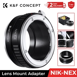 K&F CONCEPT NIK F-E Lens Adapter Ring For Nikon F Nikkor AI Mount Lenses to Sony NEX E-Mount NEX-3 NEX-5 a6000 a5000 Camera Body