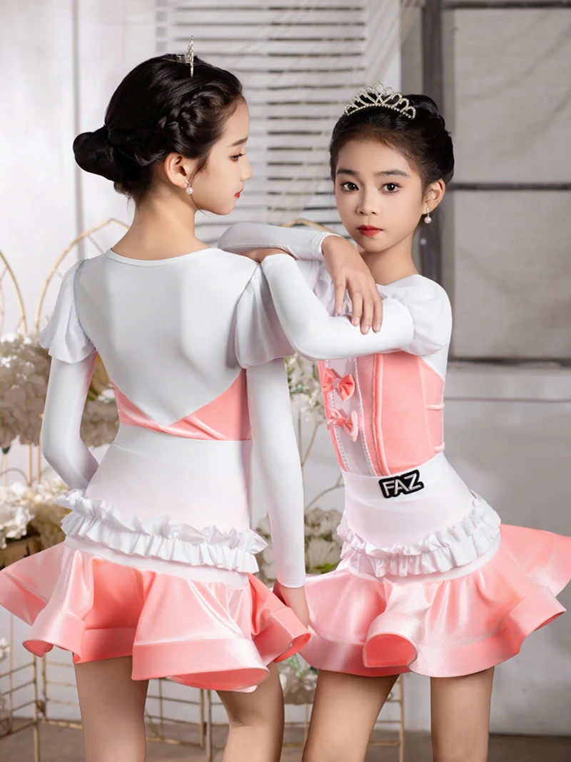 

Children Samba Latin Dance Competition Costume For Girls Latin Dance Dress Kids Tango Salsa Ballroom Dance Clothes