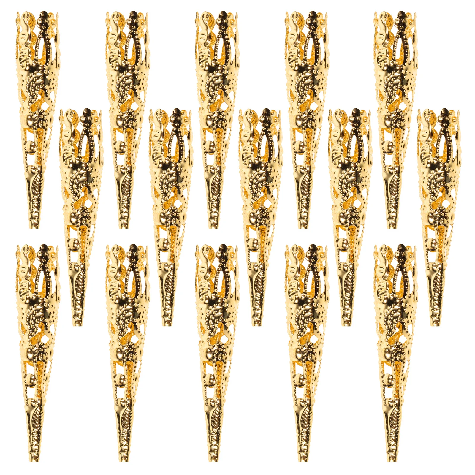 

100pcs Long Flower Bead Caps 5-Petal Iron Trumpet Shape Filigree Connectors For Diy Jewelry Making Multi-Strand Kit