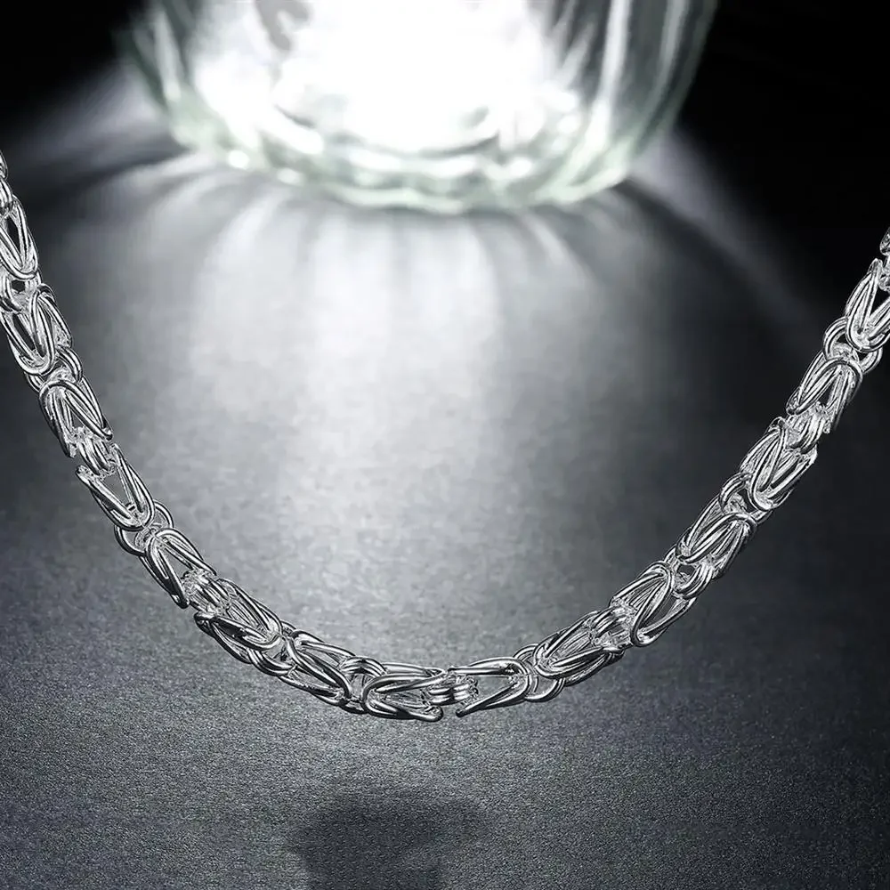 URMYLADY 925 Sterling Silver Charm Chain 20 Inch Simple Necklace For Man Women Fashion Wedding Party Jewelry
