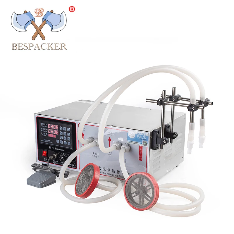 

Bespacker XK-680*2 Полуавтоматическая машина для розлива жидкостей с ЧПУ с 2 головками для бутылок, напитков, косметического молочного сока