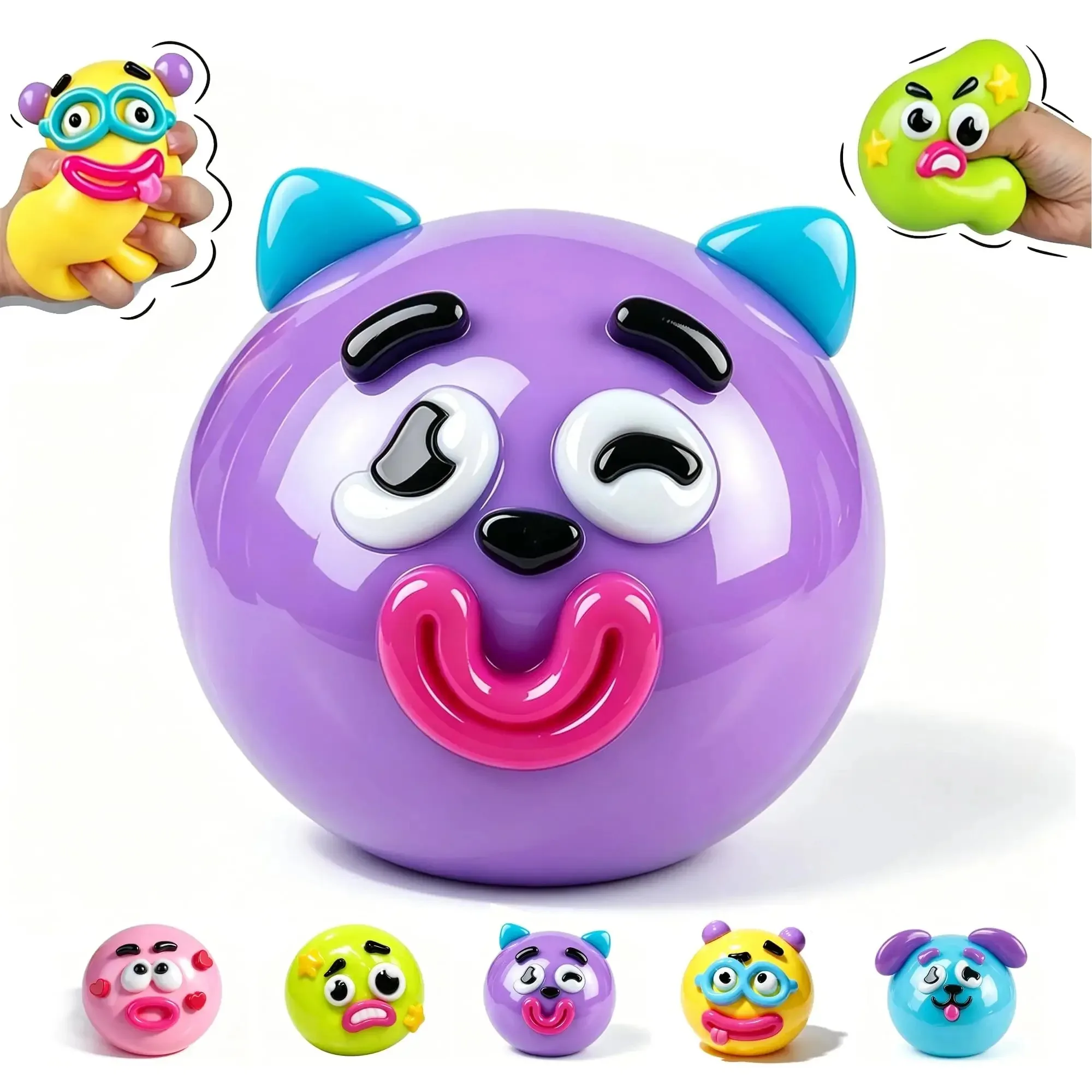2026 New Smushers Squishy Toy Curiosity Changeable Dog Face Exchange Squishy, Soft Cute Slow Rising Sensory Relax Fidget