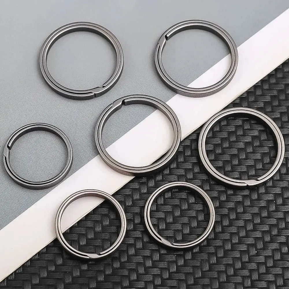 4pcs Ultra-light Titanium Alloy Key Ring Metal Keyfobs Crafts Side Pushing Rings DIY Accessories Hard Key Chain Pendant