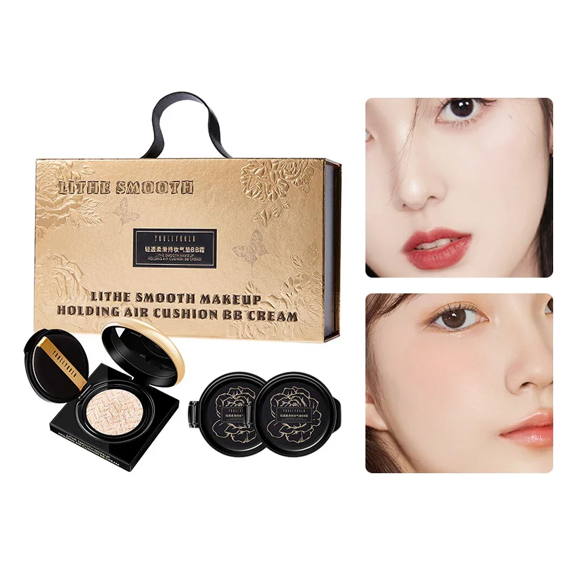 

Concealing Cushion BB Cream — Non-Caking, Long-Lasting, Waterproof, Oil-Control, Smudge-Proof, Perfect for Gifts (Includes 2 Ref