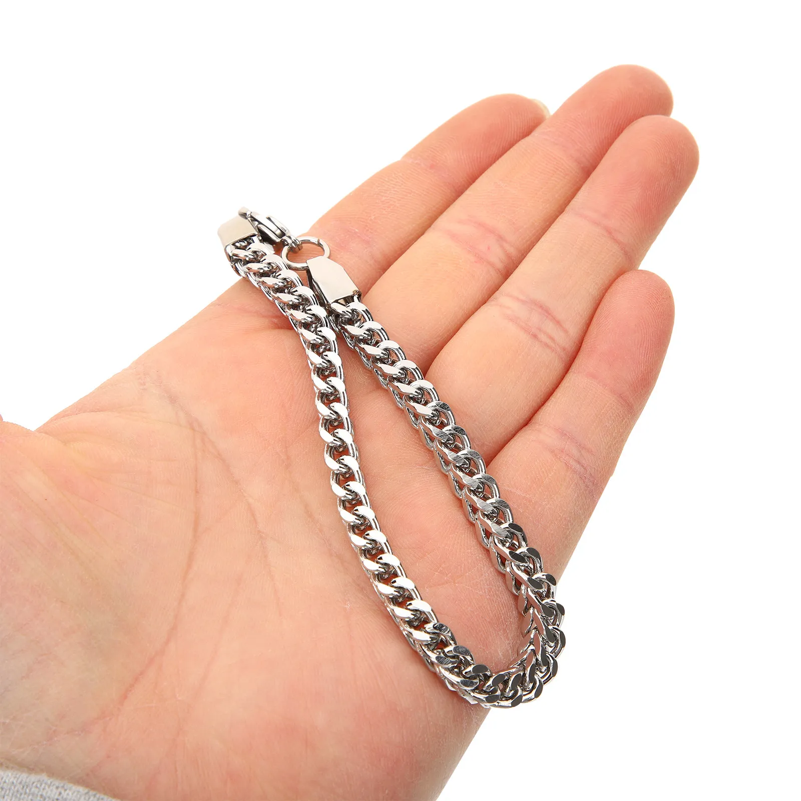 

Мужской браслет из нержавеющей стали, прочная легкая цепочка, браслет для мужчин, ювелирное украшение, подарок, браслеты в стиле хип-хоп, персонализированные.