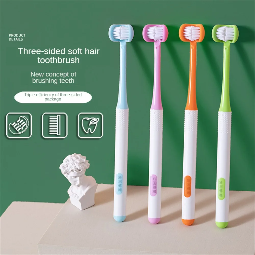 

3/1PCS Children Three-Sided Toothbrush Ultra Fine Soft Hair Baby Toothbrushes 360° Deep Cleaning Oral Care Teeth Brush Baby Care